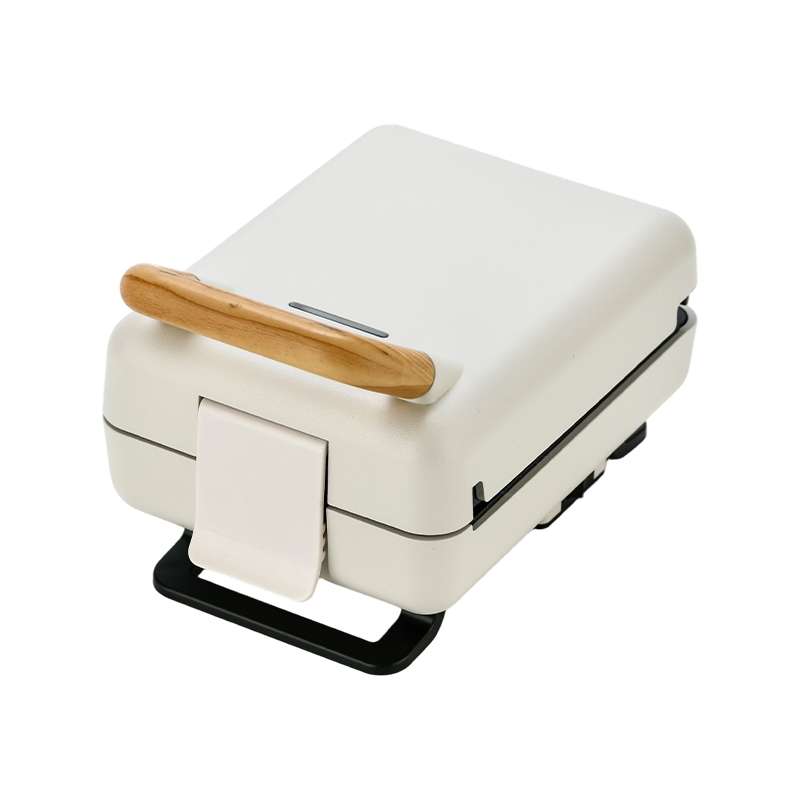 Machine à sandwich BJX-S015 avec poignée en grain de bois et plaque fixe