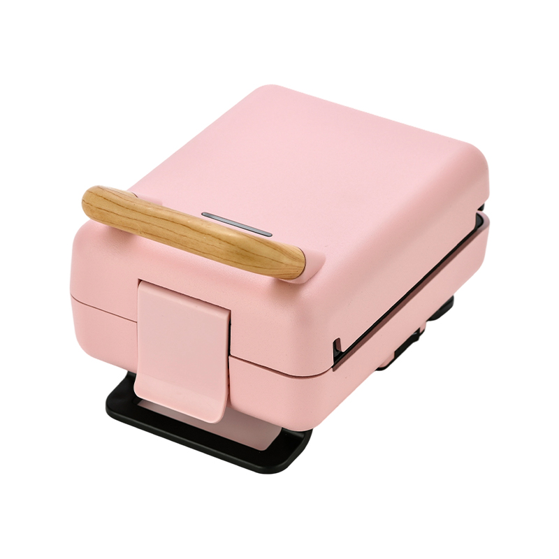 Machine à sandwich BJX-S015 avec poignée en grain de bois et plaque fixe